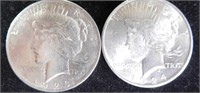 (2) Silver Peace Dollars: 1923, 1924