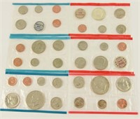 (3) US Uncirculated Mint proof coin set: 1970,