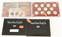 (2) 1980 proof coin sets, US Wartime silver