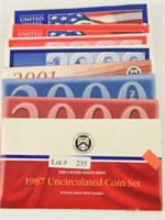 (6) US Mint uncirculated proof coin sets to