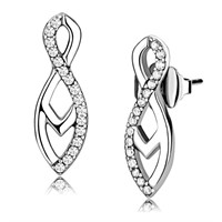 Pretty .32ct White Sapphire Curvy Earrings