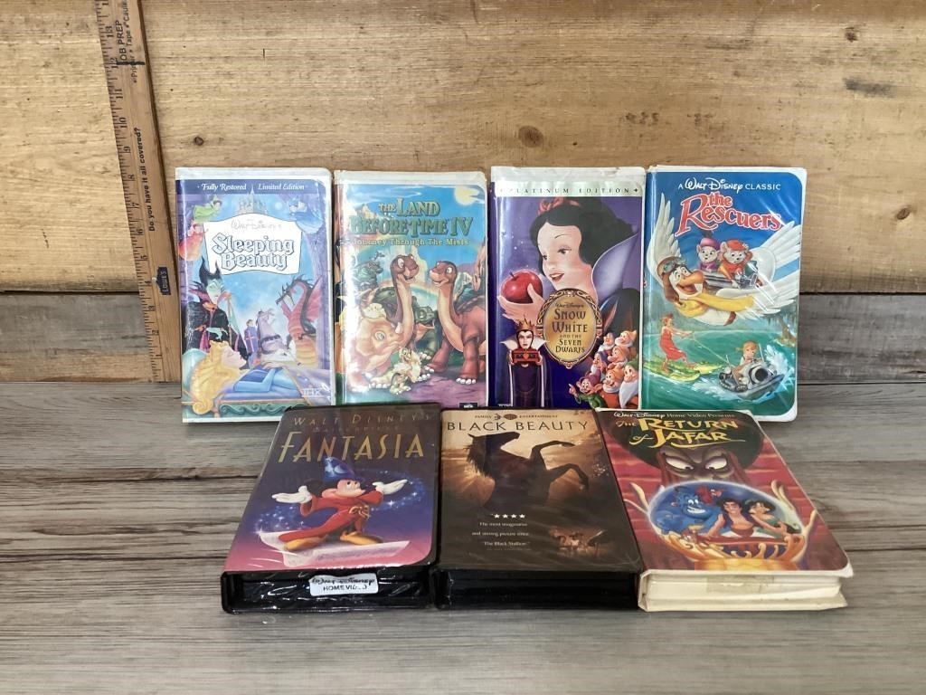 VHS Walt Disney movies and black beauty