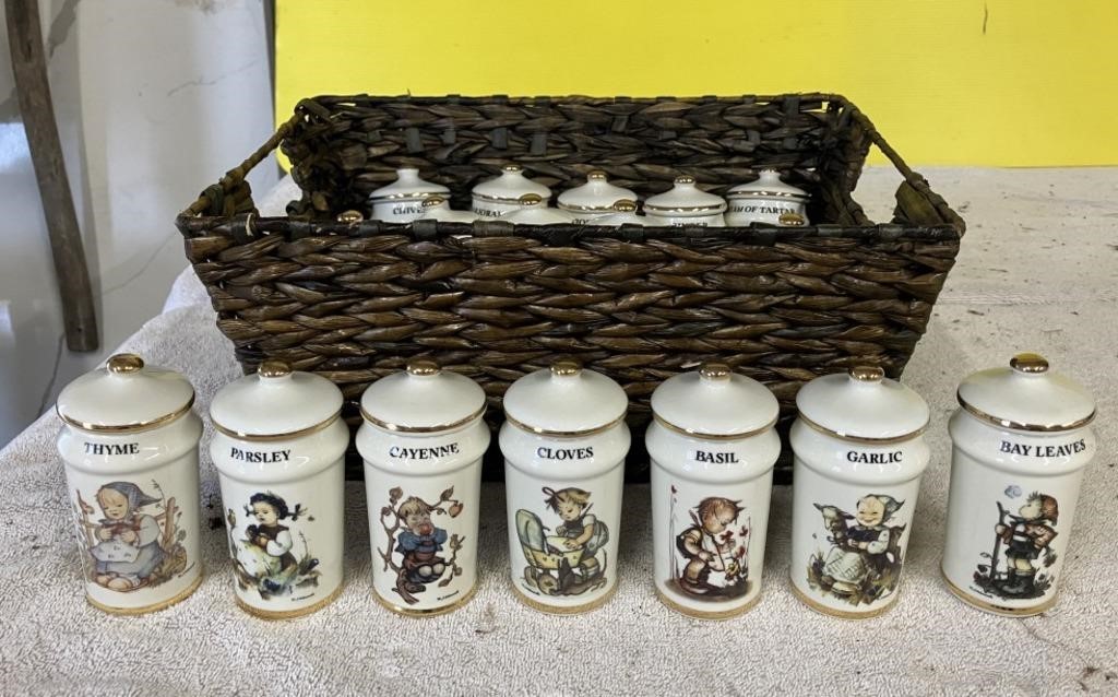 25 Hummel Spice Jars Set Porcelain