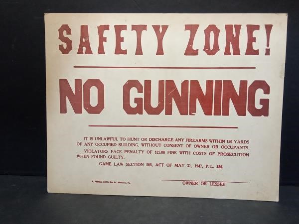 Vintage 'No Gunning' advertisement