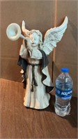 16in Ceramic Angel Playing Horn