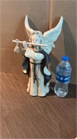 14in Ceramic Angel Playing Flute