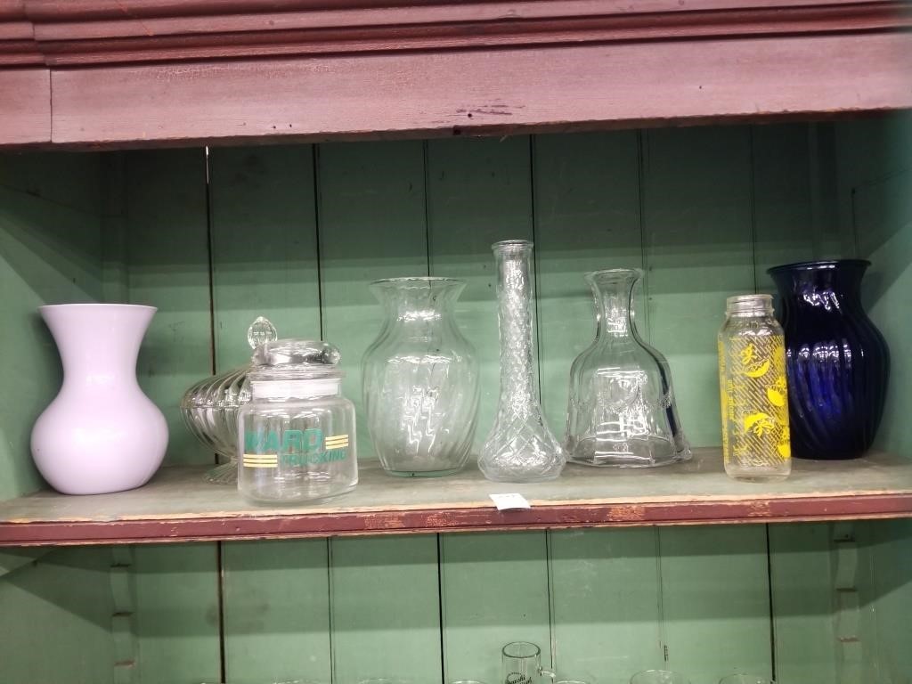 Assorted vase shelf lot