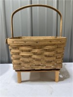 1983 Signed Longaberger Basket with Wooden Stand