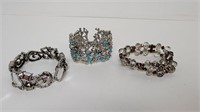 (3) Bracelets With Bling