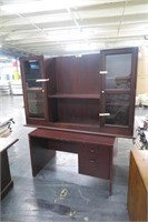 Cherry Wood Office Desk & Hutch Shelving