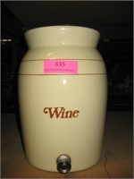 Crock Wine Dispenser W/ Lid 12"
