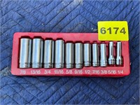 Set of Snap-On Deep Well Sockets 3/8"