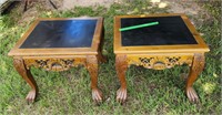 20×21×24" Wood black top end table set