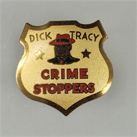 VINTAGE DICK TRACY CRIME STOPPERS BADGE PIN