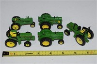 (5) Diecast John Deere Tractor Toys