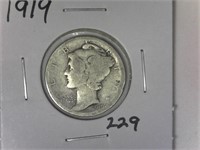 1919 Mercury Dime