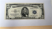 5 dollar silver certificate note