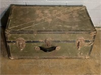 Old Military Trunk, 12in X 28in, Rough Paint