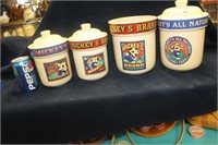 "MICKEYS BRAND" CERAMIC CANNISTERS MISSING ONE LID