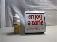 Vintage "Enjoy a Cone" Ice Cream Cone Dispenser