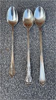 Three Sterling Silver Iced Teaspoons