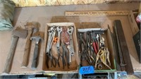 Wrenches, files, hammers , hatchet ( head is