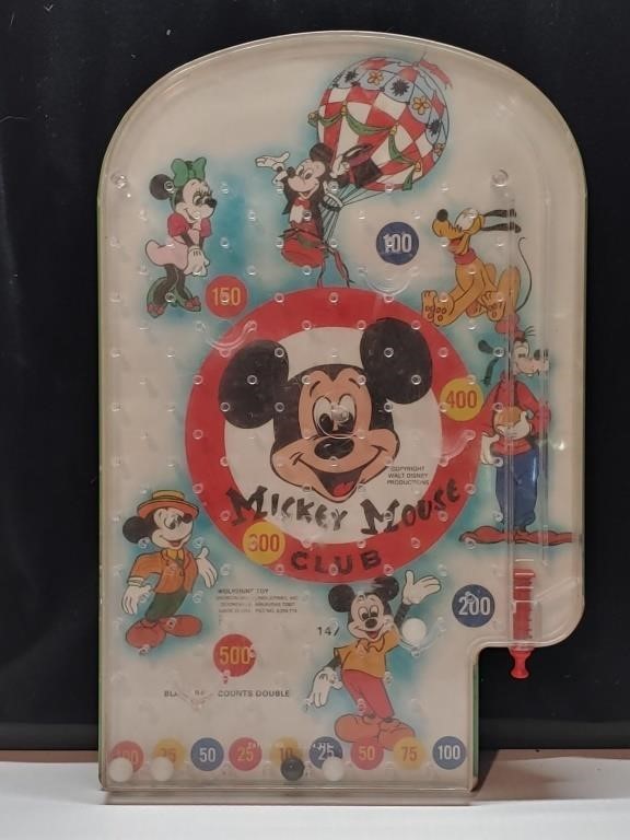 Vintage Mickey Mouse Club handheld pinball game,