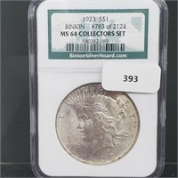 NGC 1923-S MS64 90% Silver Peace $1 Dollar
