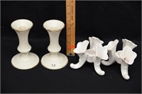 PORCELAIN CANDLE HOLDERS