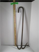 ANTIQUE FORGED DOUBLE HEAVY MEAT/SLAUGHTER HOOK