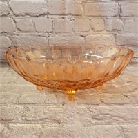 Indiana Peach Glass Footed Fruit Bowl