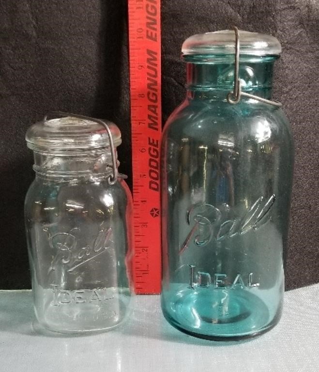 2 Vintage Ball Jars with Lids