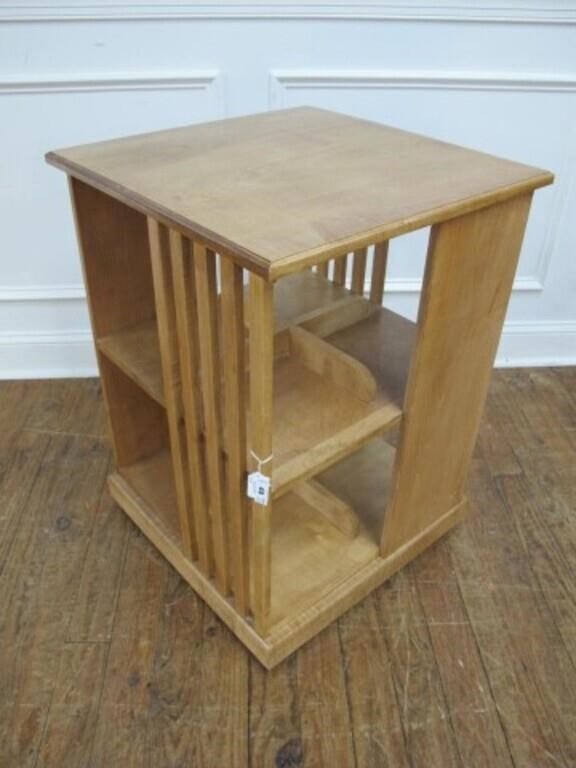 ROTATING LIGHT OAK? BOOK CASE NICE 22 X 22 X 32 IN