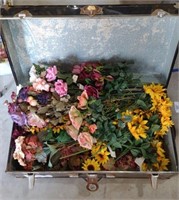 Vintage Trunk Full of Silk Flowers
