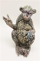 Life Size Glazed Terra Cotta Art Pottery Monkey