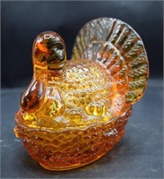 (S1) Amber Turkey on Nest Candy Dish