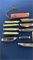 10 Vintage Pocket Knives and Gerber Sharpener