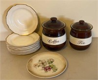 Coffee and Tea Canisters and Misc Dishes