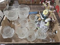 ENGLISH FIGURE & STEMWARE LOT