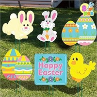 JOYIN 8 Pieces Easter Yard Signs Decorations Outdo