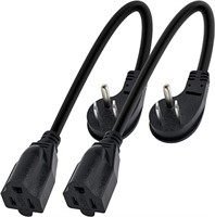 8 inch S Flat Plug Short Power Extension Cord Outl