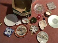 Box of miscellaneous decor & platters