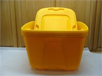 Three Yellow Totes with Lids