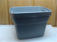 Three Gray Blue Totes without Lids