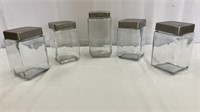 5 Glass Pantry Jars with Lids