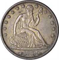 1873 ARROWS SEATED LIBERTY HALF - AU