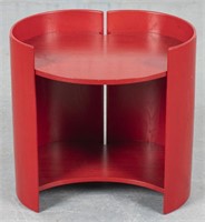 Modern Red Stained Wood Side Table