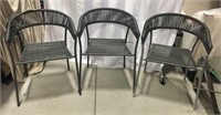 3 Turtuga Dark Grey Wicker Patio Chairs