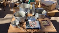 Assorted Pots and Pans; pressure cooker