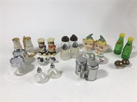 Lot: 13 pr assorted salt and pepper shakers